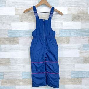 Pink Platinum Ski Snow Bib Overalls Blue With Trim Winter Insulated Girls 4
